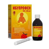 Ибупрофен сусп 2% 100г флак+шприц (клубника)