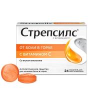 Стрепсилс табл с вит С №24 апельсин