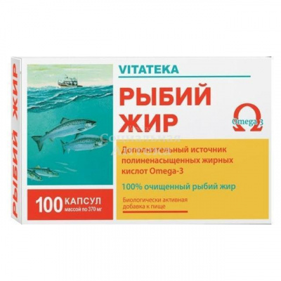 Рыбий жир Витатека капс 370мг №100