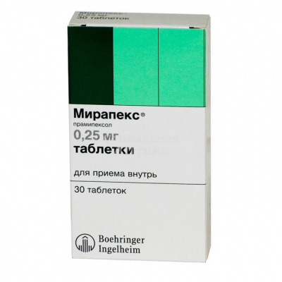 Мирапекс табл 0,25мг №30