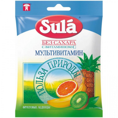 Леденцы Зула мультивитаминные 60г